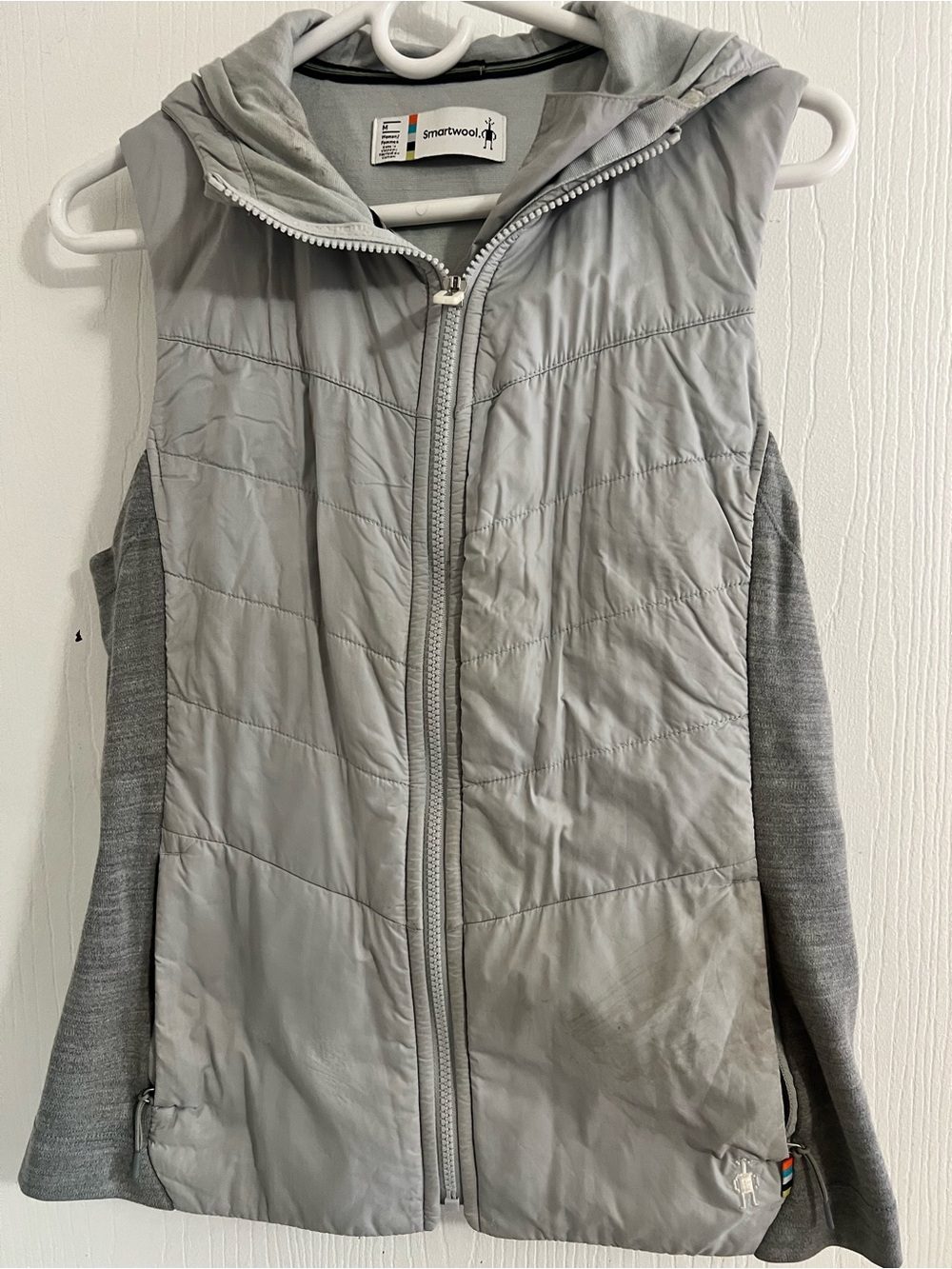 Smartwool Light Gray Quilted Hooded Vest